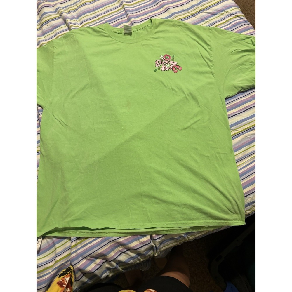 Gildan Heavy Cotton Green Texas Girl Graphic Crew Neck Tee 3XL 5143